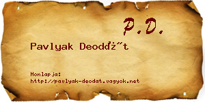 Pavlyak Deodát névjegykártya